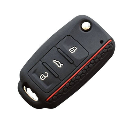 VCTparts Volkswagen Sleutel Hoes Siliconen Cover zwart Rood [Polo - Golf - Passat] NORGOS 1