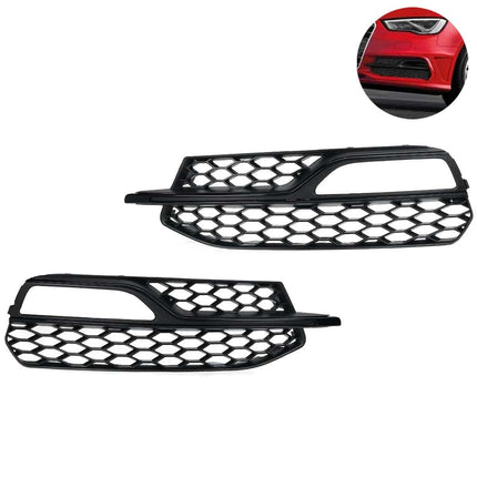 VCTparts Voorbumper Mistlicht Grille Grill Cover voor Audi A3 S - line S3 2014 - 2017 Honinggraat Sport(Set Links en Rechts) zwart NORGOS 2