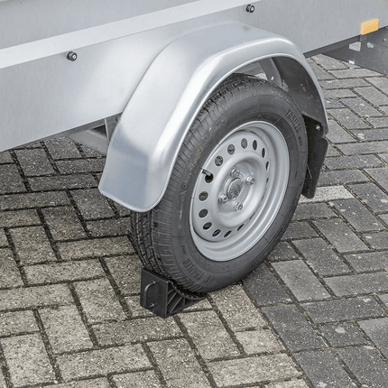 Wielkeg Wielblok Klem Bandenstopper Rolstopper Incl. Handvat Set 2 stuks Kunststof Zwart - VCTparts.nl