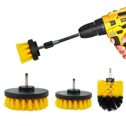 VCTparts Wielreinigingsborstels - Velgenborstel Reiniging Schoonmaken Scrubber voor Boormachine 3 stuks Geel NORGOS 1