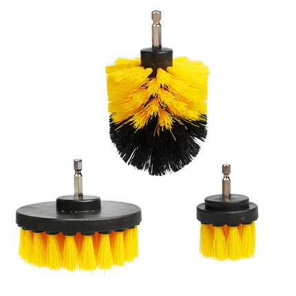 VCTparts Wielreinigingsborstels - Velgenborstel Reiniging Schoonmaken Scrubber voor Boormachine 3 stuks Geel NORGOS 2