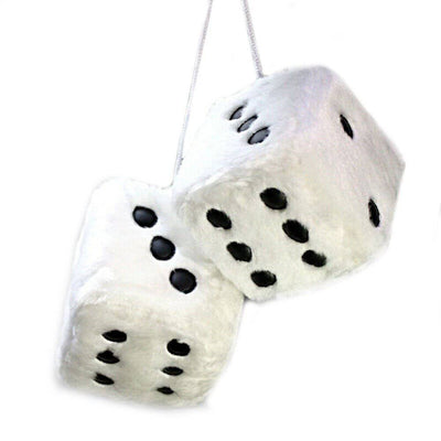 Witte Binnenspiegel Hanger Dobbelstenen Dobbelsteentjes Spiegel - Wit