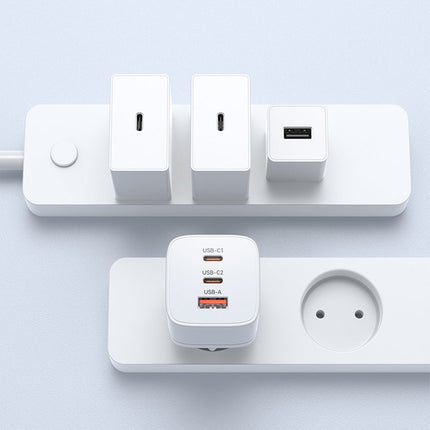 WOZINSKY 65W GaN Snellader – USB C PD Fast Charge – 2x USB C + USB A – Compacte Wandlader voor Telefoon Laptop Tablet – Wit - VCTparts.nl