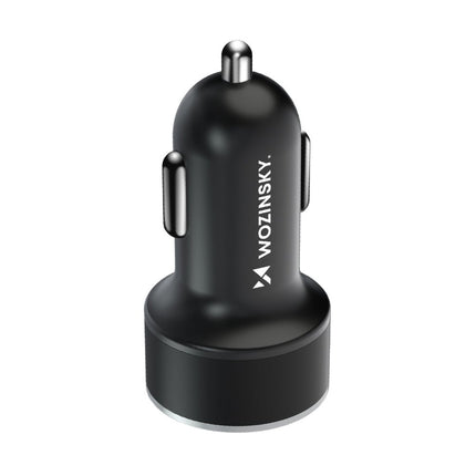 Wozinsky Wozinsky WDCCAC USB C USB A 36W Autolader Snellader met Display Zwart Hurtel 4