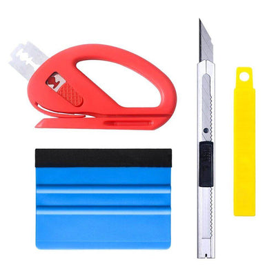 Wrapping Tool Folie Schraper Gereedschap Pasje met Mes - Volledige Set