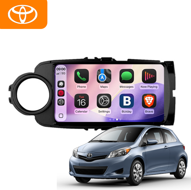 CarPlay & Android Auto Autoradio voor Toyota Yaris 2012–2017 – GPS Navigatie & Touchscreen – Inbouwen / Inbouwservice / Installatie