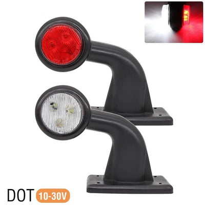 Zijmarkeringslichten Gevarenverlichting led Rood Wit Elleboog (set) [Rubber - Vrachtwagen - Trailer]