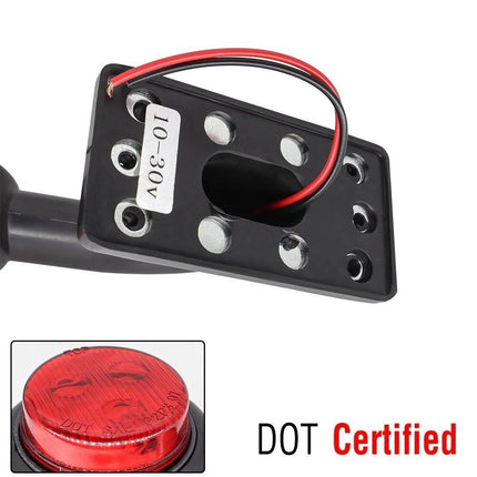 VCTparts Zijmarkeringslichten Gevarenverlichting led Rood Wit Elleboog (set) [Rubber - Vrachtwagen - Trailer] NORGOS 3